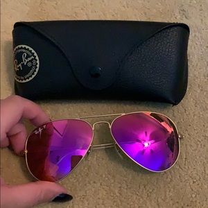 Rayban polarized pink aviators